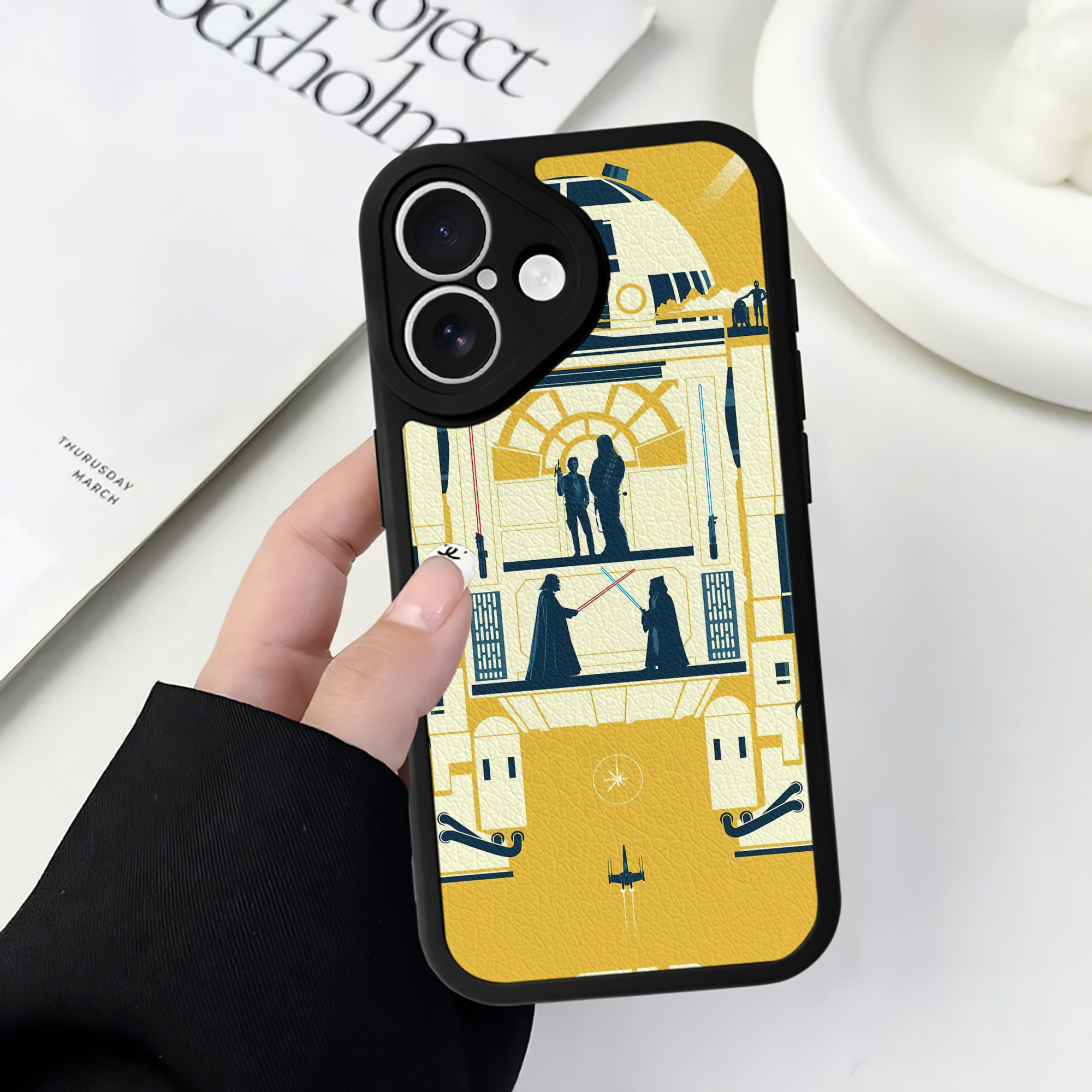 （画像用） スター・ウォーズ Star Wars 【iPhone 16シリーズ対応】シリコンスマホケース（レザー調） 材質：シリコン